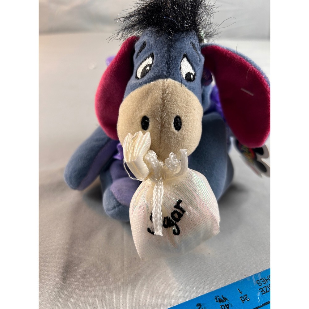 Disney Winnie the Pooh Eeyore Sugar Plum Fairy Bean Bag Plush 7 Inch Blue Purple